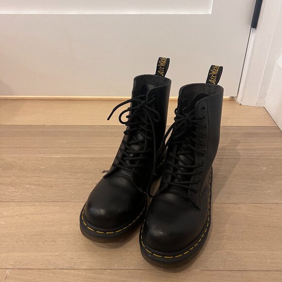Dr. Martens 1490 Smooth Leather Mid Calf Boots - Picture 1 of 2